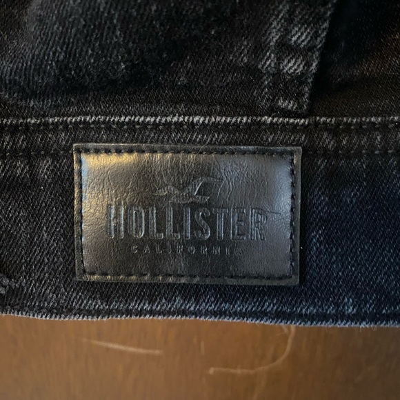 Grunge Hollister Hooded Black Jean Jacket size XS - Picture 7 of 8